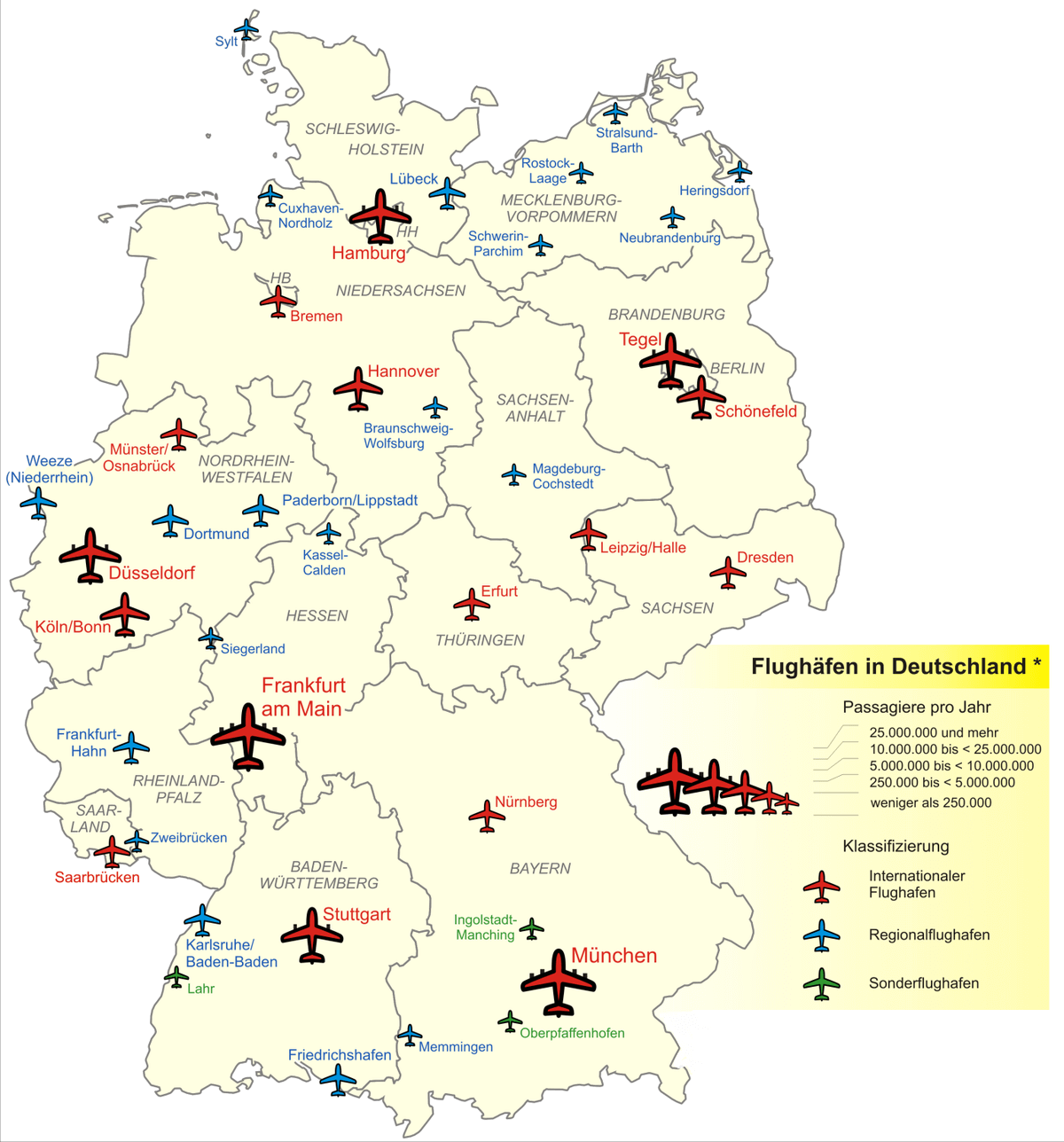 Karte Deutschland Flughfen