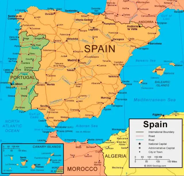 Spanien Karte — Detaillierte Karte mit Städten | Flightradars24.de