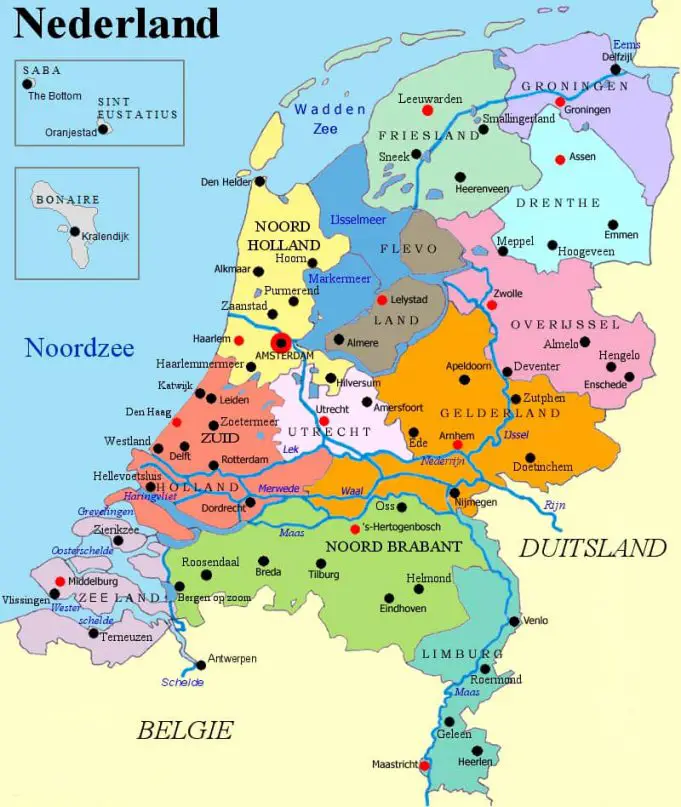 Niederlande Karte — Gesamtübersicht, Informationen für Reisende