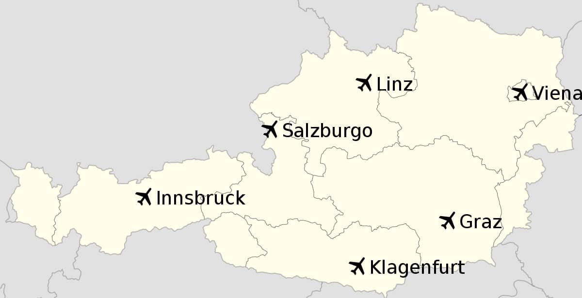 Österreich Flughafen Karte