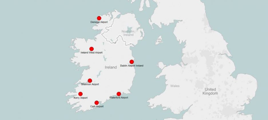 Irland Karte — Informationen für Reisende, Transportkarte