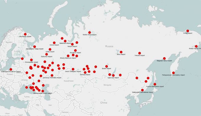Russland Karte — Gesamtübersicht, Transportkarten | Flightradars24.de