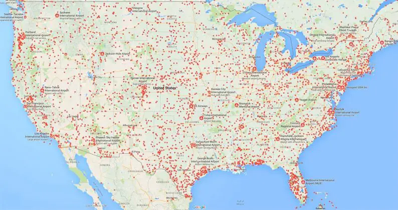 USA Karte — Transportkarte für Reisende | Flightradars24.de