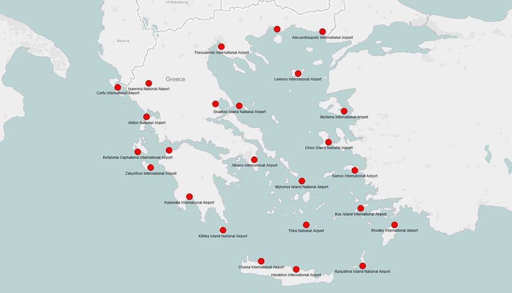 Griechenland Flughäfen Karte