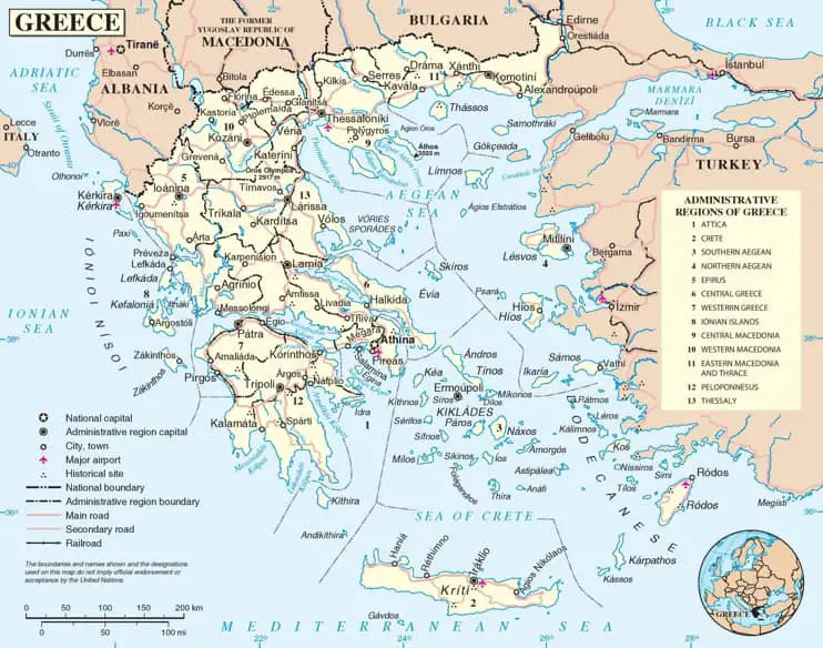 Karte der griechischen Autobahnen