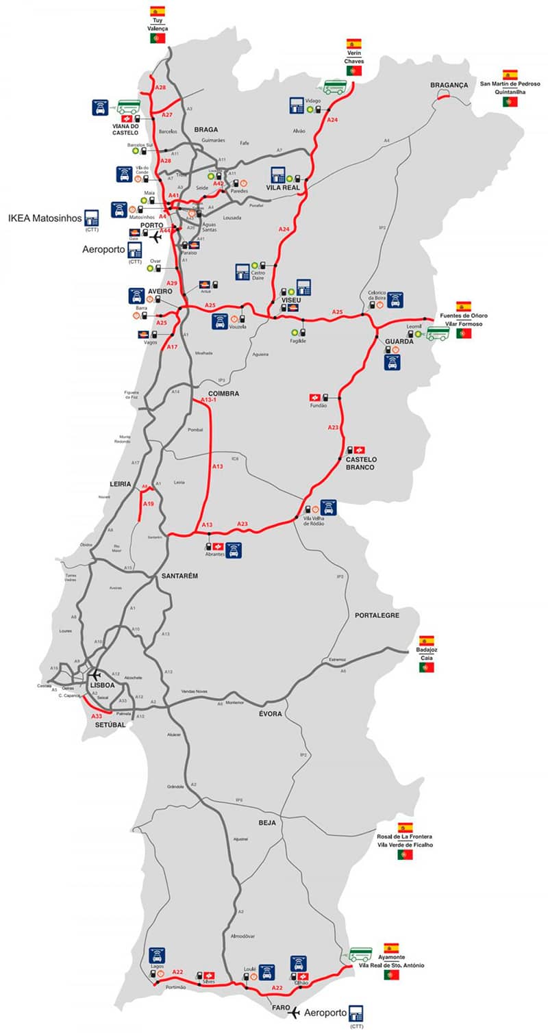 Portugal-Straßenkarte