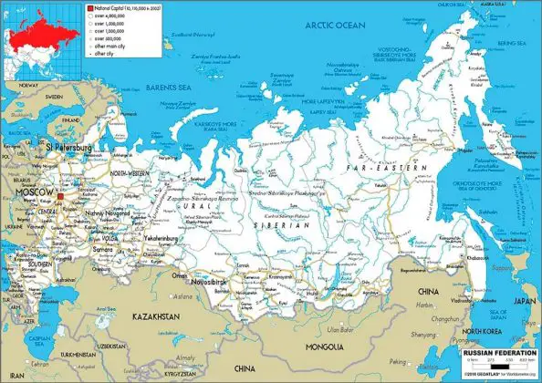 Russland Karte — Gesamtübersicht, Transportkarten | Flightradars24.de