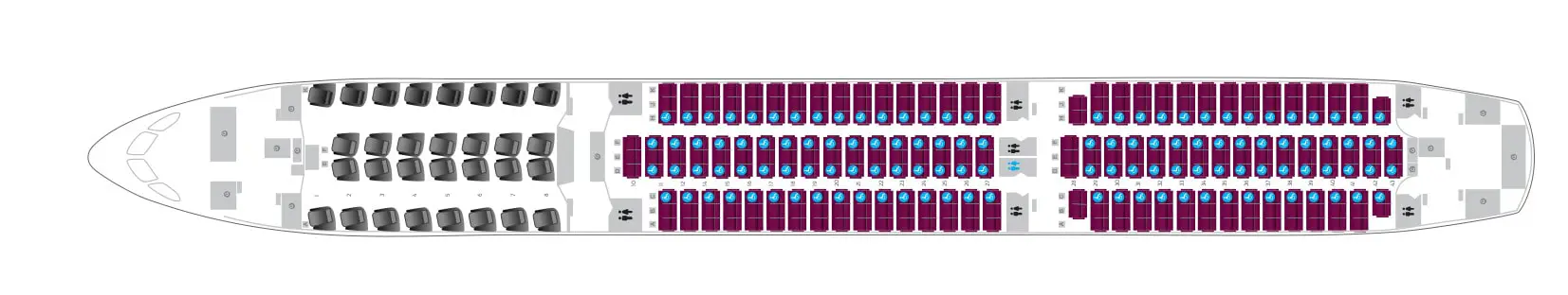 Boeing 787-9 Qatar Beste Sitzplätze