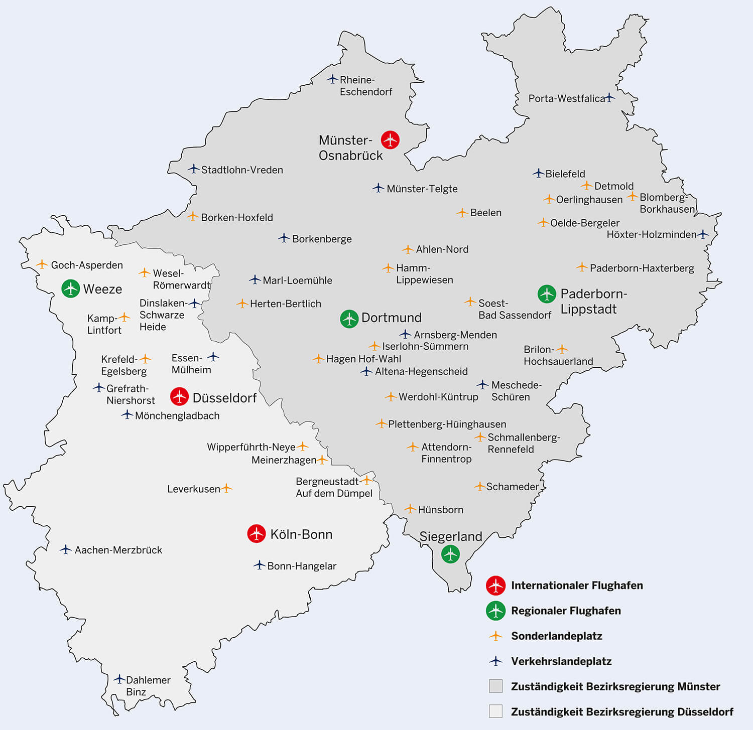 flughäfen NRW karte