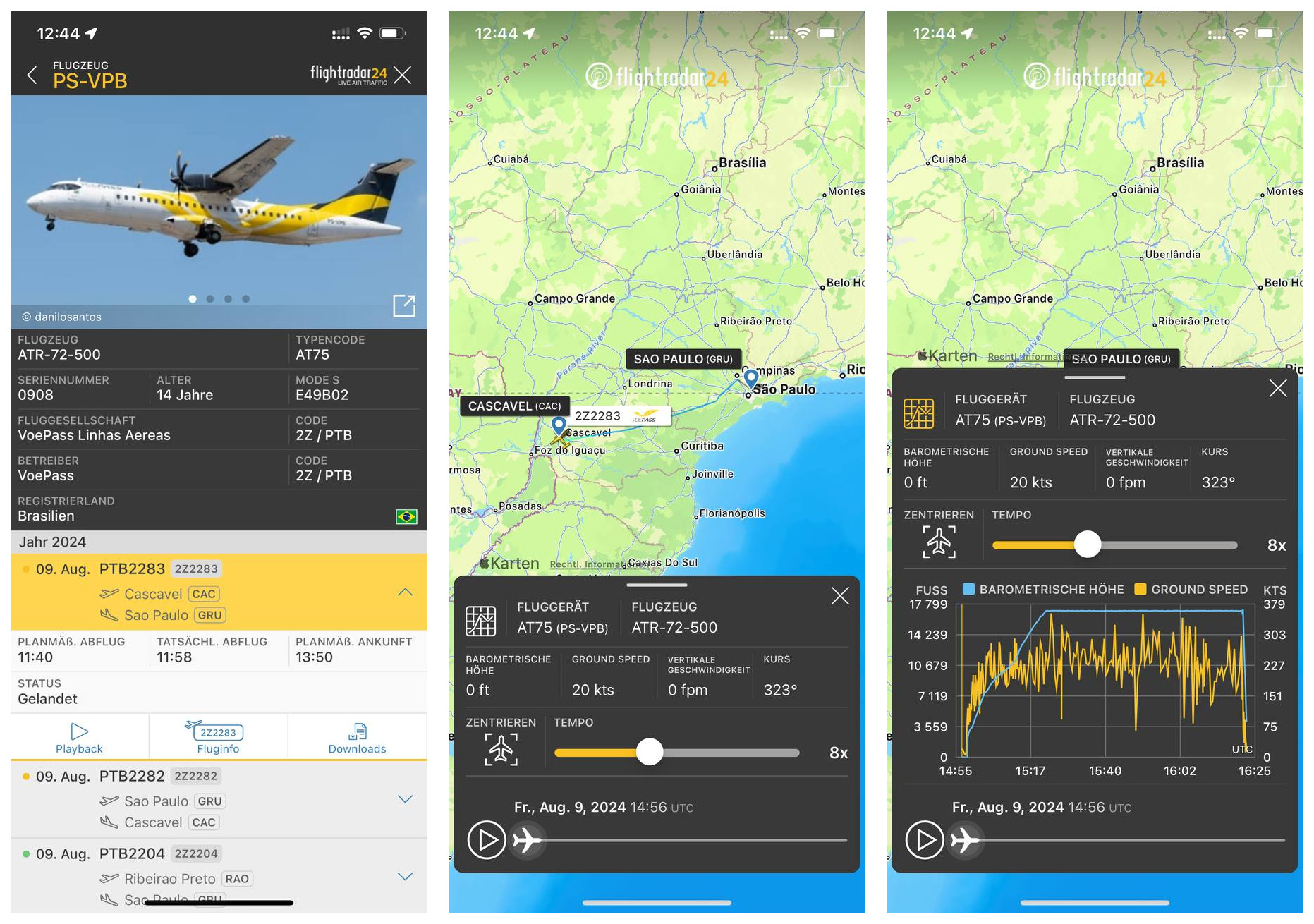 Flugzeugabsturz in Brasilien Flightradar24 Daten