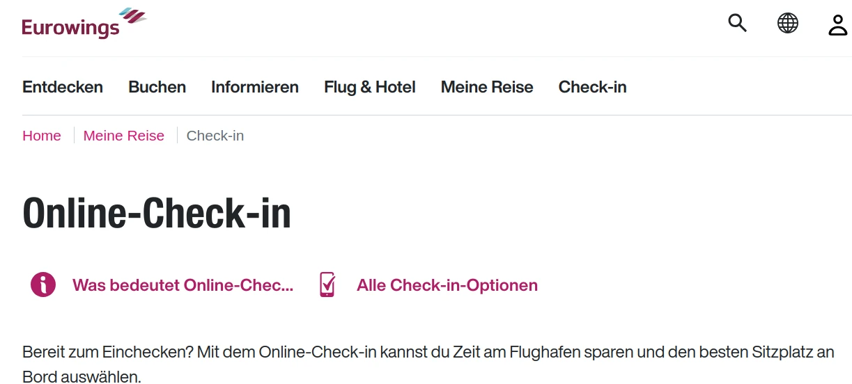 Eurowings Check In