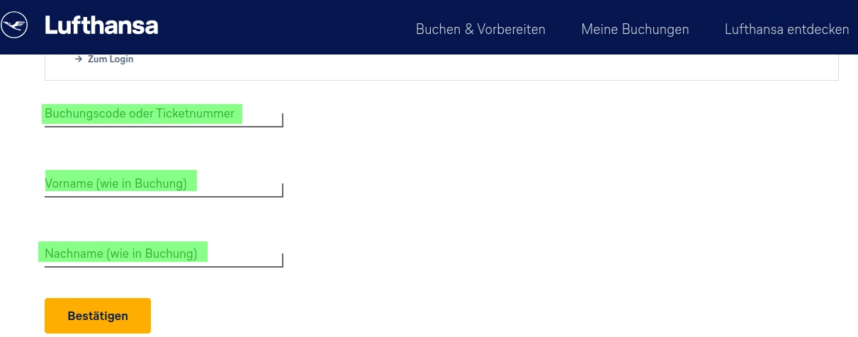 Lufthansa Online Check In