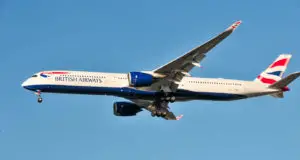 British Airways Erster Flug des reparierten A350 G-XWBC nach Kollision