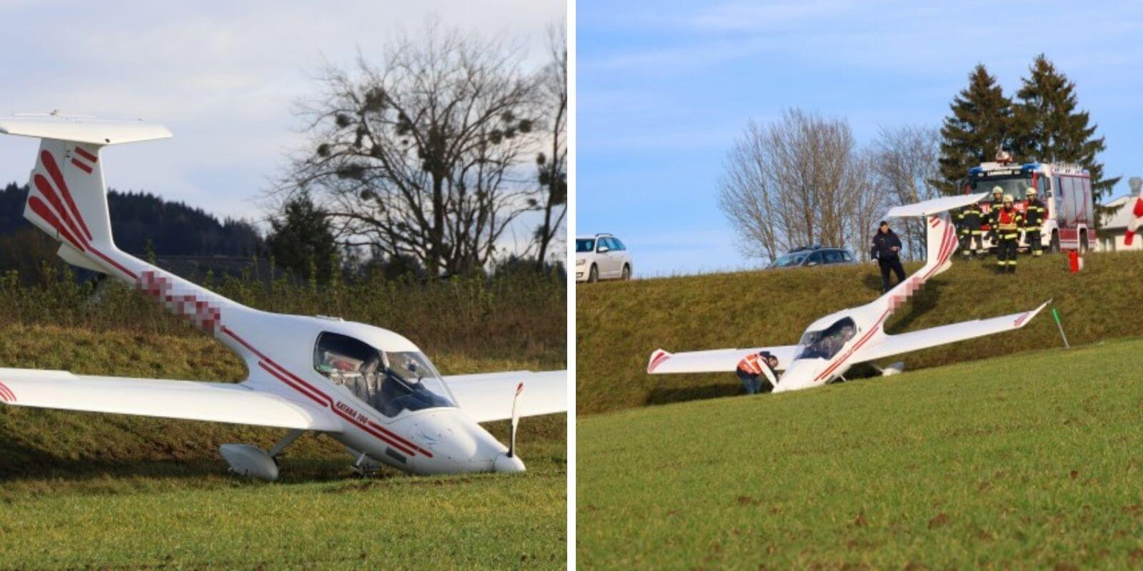 Flugplatz Laakirchen-Gschwandt: Flugzeug über Landebahn hinausgeschossen