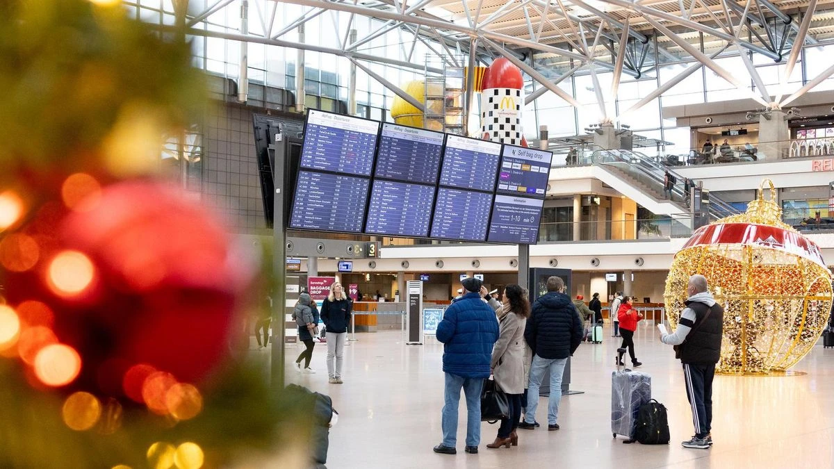 Weihnachten bringt am Hamburger Flughafen einen Passagieransturm