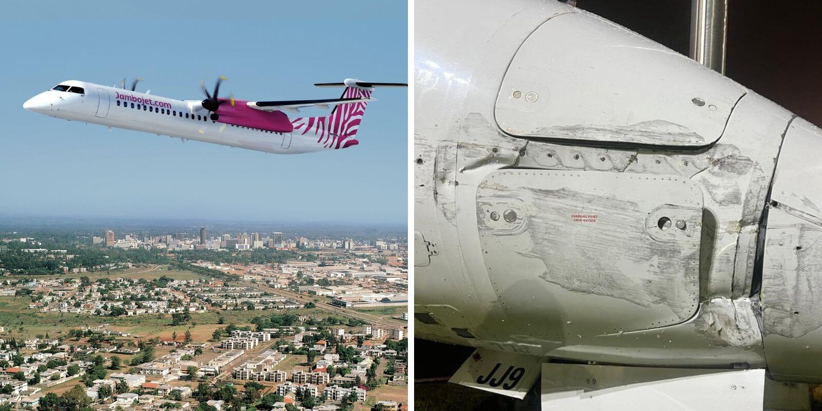 Jambojet Q400 beschädigt: Unfall bei Wartungsarbeiten