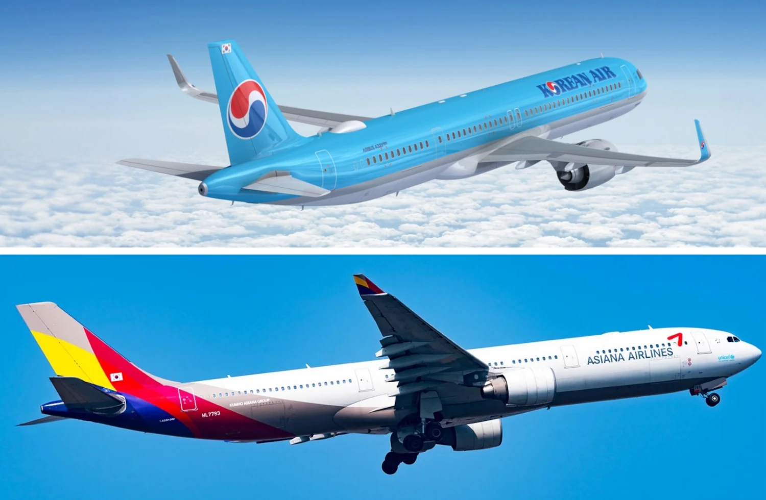 Korean Air fusioniert mit Asiana Airlines