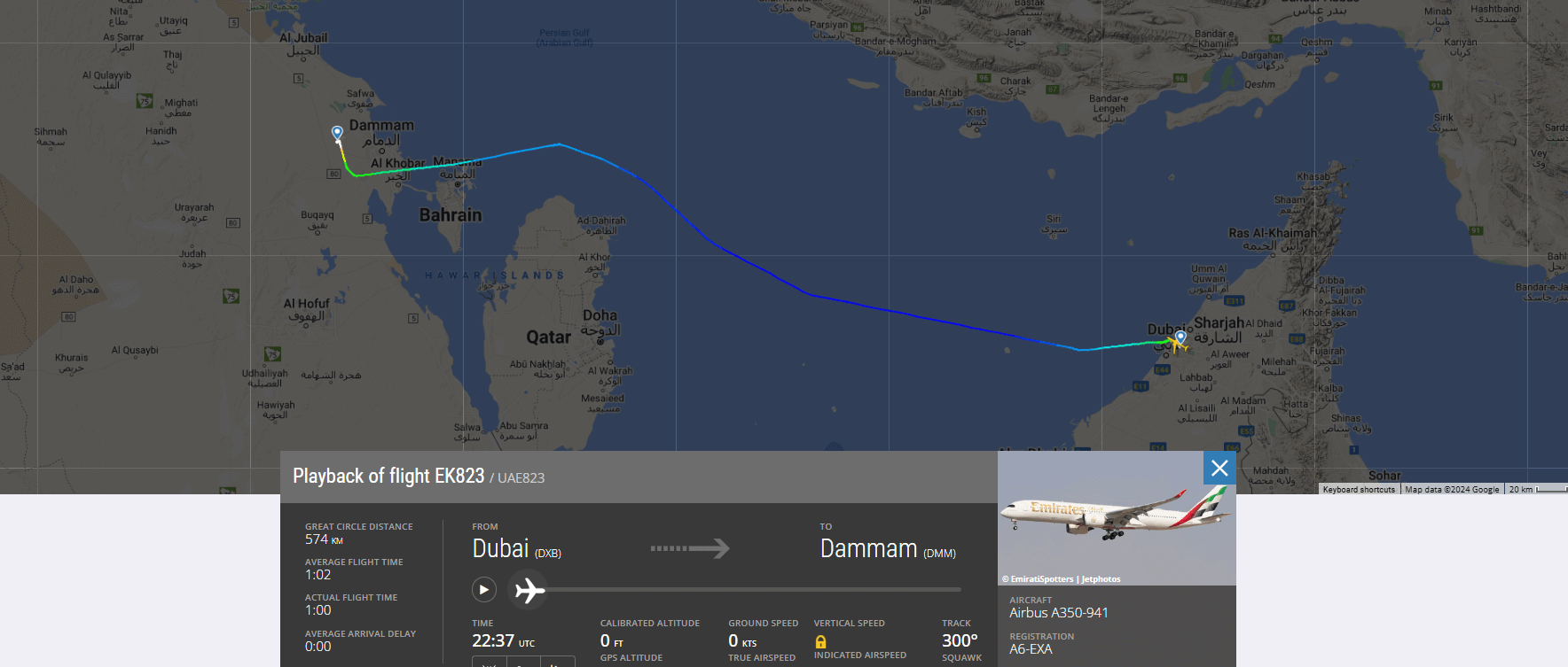 Bericht über Flug EK823