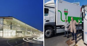 Neue Ladestationen für E-LKW am Flughafen Stuttgart