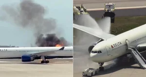 Triebwerksbrand bei Delta A330