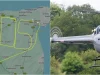 Helikopter malt eine Liebesbotschaft in den Himmel