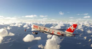 SWISS zeigt A350 mit Folien-Design