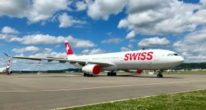 Rauch im SWISS-Jet
