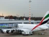 Emirates A380 am Flughafen Düsseldorf
