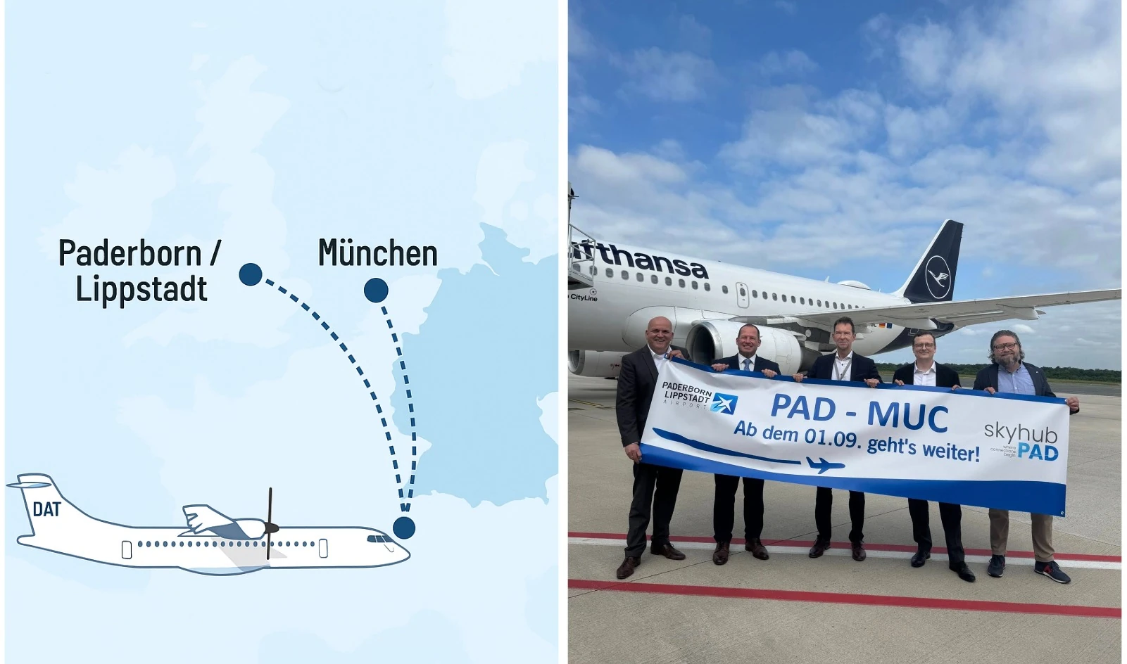 Skyhub PAD verbindet Paderborn & MUC